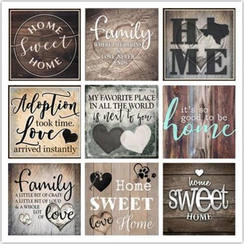 Dpsprue DIY Diamond Painting Cross Stitch Text Full Square Round Diamond Embroidery Home Rhinestone Picture Landscape Decoration