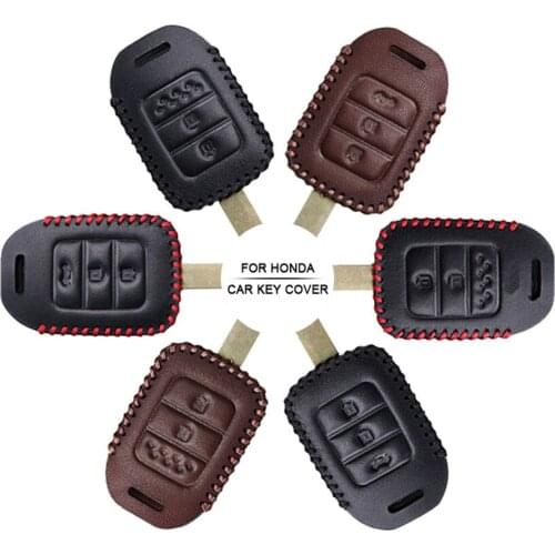 Car Accessories Key Cover Case For Honda CRV Fit Civic 4d 2008 Accord 7 8 Jazz Hand-woven Smoky Grey Metal Keyring Keychain