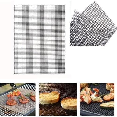 BBQ Grill Mat Reusable Kitchen Cooking Mesh Grill Mat Non-stick coating Cooking Mesh Mat Barbecue Liner Outdoor BBQ tool