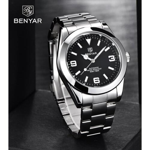 Benyar 2021 New Top Luxury Fashion Casual Men' Automatic Mechanical Watch Multifunctional Waterproof Calendar Clock Montre Homme
