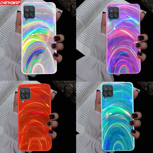 Bling Rainbow Mirror Case For Samsung Galaxy A12 A02S A32 A42 A52 A72 5G A21S A51 A71 A01 A11 A31 A41 Soft Silicone Frame Cover