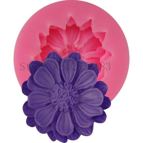 Big Flower Chrysanthemum Silicone Fondant Soap 3D Cake Mold Cupcake Jelly Candy Chocolate Decoration Baking Tool FQ3342
