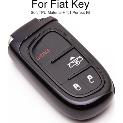 6 Colors TPU Car Key Cover Case For Fiat 500 500x Croma Panda Freemont Egea Ducato Toro 2018 2019 Key Chain Ring Shell Styling