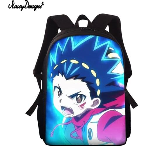 NOISYDESIGNS Anime Pattern Spin Beyblade Children School Bags Boys Large Capacity Backpack Student Kids Casual Travel Book Bags