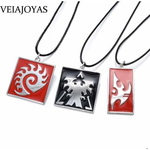 Statement Necklaces StarCraft 2 Pendant Necklaces Terran Zerg Protoss Loge Alloy Charms Keychains for Women Jewelry Accessories