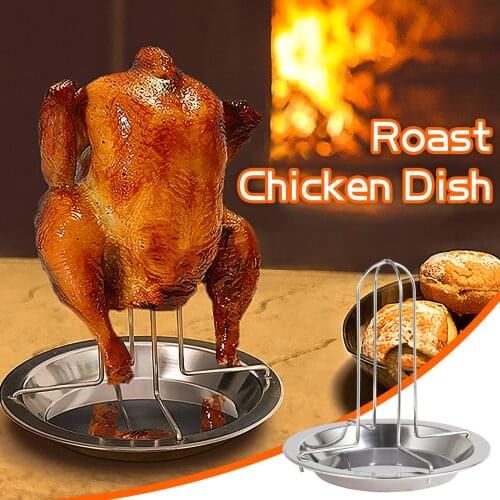 Hot sell New Kitchen Outdoor BBQ Tools Chicken Duck Holder Rack Grill Stand Roasting For BBQ Rib Non Stick Carbon Steel