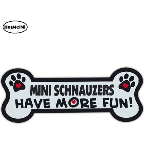 HotMeiNi 15cm x 5.9cm MINI SCHNAUZERS HAVE MORE FUN Decal Cartoon Car Styling Waterproof Trunk Accessories Funny Car Stickers
