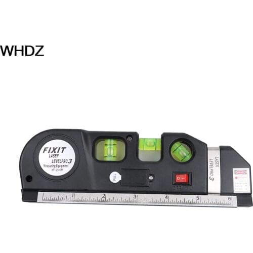 Multipurpose Level Laser Horizon Vertical Measure Tape Horizontal Ruler 4 in 1 Infrared Laser Level Cross Line laser tape