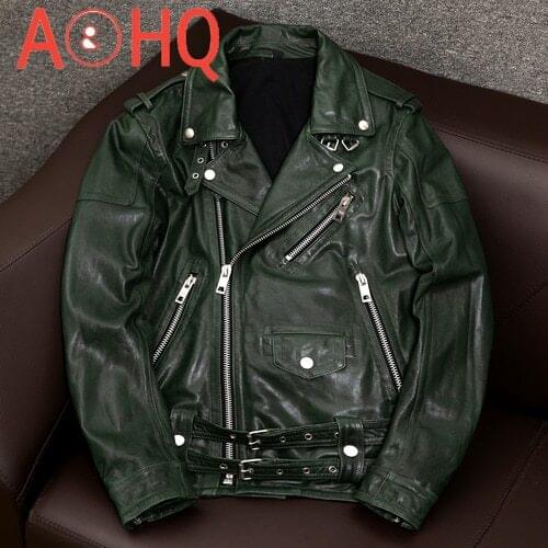 Real Genuine Leather Jacket Men Korean 100% Sheepskin Coat Man Vintage Short Motorcycle Jacket Men Clothing 2021 J6767