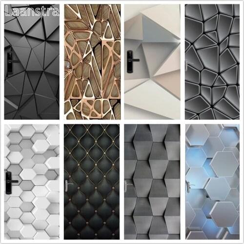 3D Door Decoration Wallpaper Modern Design Door Sticker Self-Adhesive Waterproof Poster Home Door Mural Decal Sticker