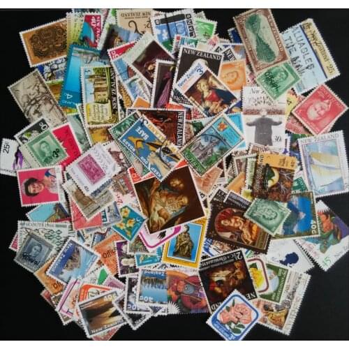 New Zealand 200 Pcs Lot Used Special commemorative Timbre Stamps With Post Mark Off Paper Collecting No Repeat All Different