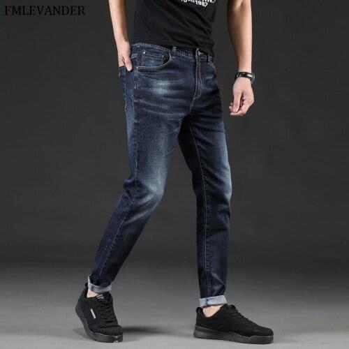 New 2019 Plus Size 44 46 Pure Color Fashion Classic Style Elastic Slim Trousers Skinny Jeans Homme Jean hombre