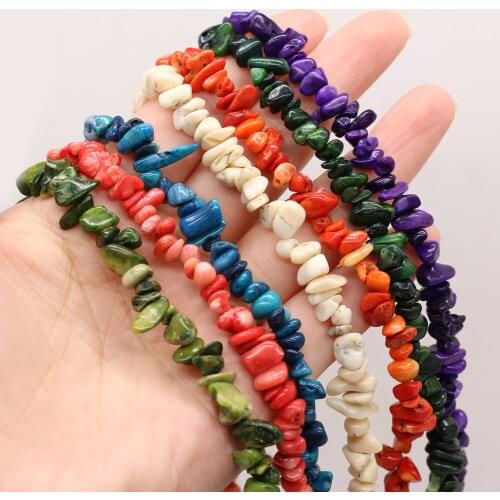 Wholesale 2021 New High Quality Natural Shell Crushed Stone Beads Faceted for DIY Necklace Bracelet Making Jewelry Gift 40 Cm
