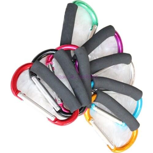 By DHL or EMS 100pcs Outdoor Carabiner Large Aluminum Alloy Key Chain Backpack Large D Button Sponge Handle Giant Buckle durable