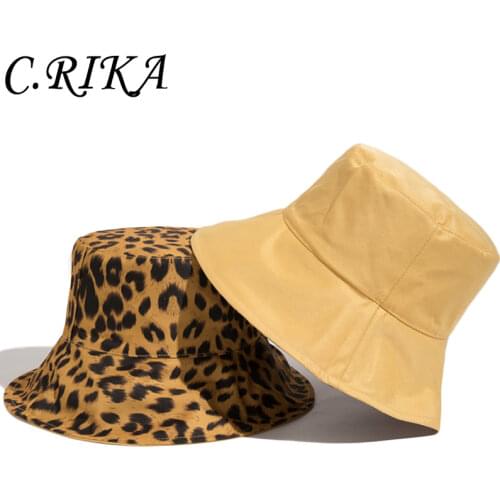 2021 Two Side Leopard Bucket Hat For Women Reversible Panama Travel Sun Hat Summer Ladies Beach Sun Protection Fisherman Hats