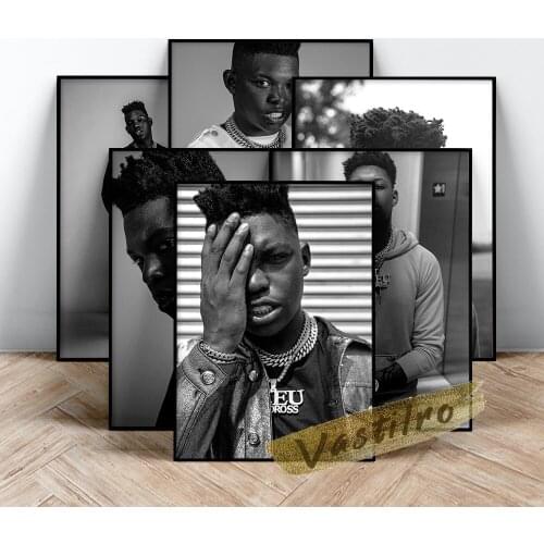 Jung Bloom Rapper Poster, Hip Hop Rap Singer Wall Art, Bloom Bleu Vandross Album Prints, Jung Bloom Character Portrait Painting