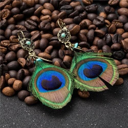Boho earrings handmade feather design drop earring for women jewelry gift