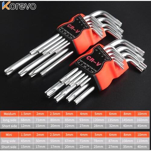 Industrual-Grade Inner Hexagon Wrench Ball Head Type Flat Head Steel End Torx End Hex Wrench Allen Hexagon Key Hand Repair Tool