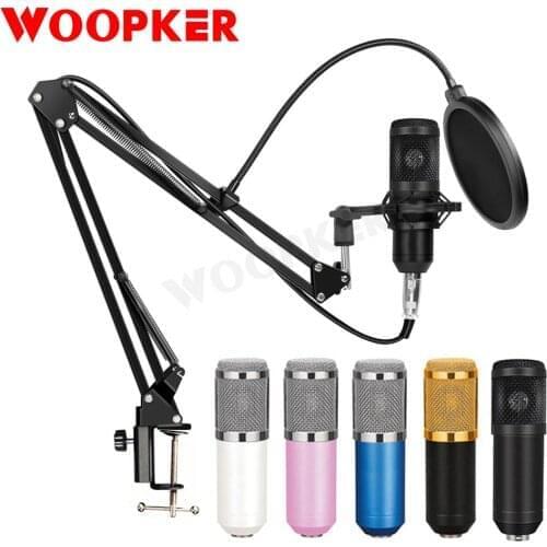 Studio Condenser USB Computer Microphone Kit With Adjustable Scissor Arm Stand Shock Mount for YouTube Voice Overs