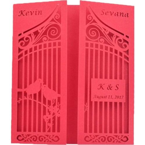 Warm home style wedding invitation luxury laser cut wedding card invitation envelope