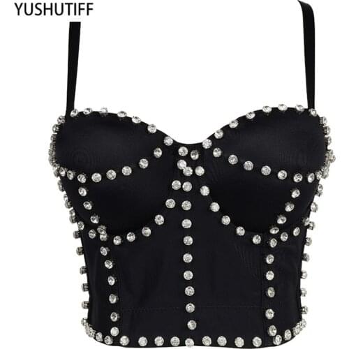 2021 Fashion Summer Fairy Top Femme Sexy Body Camis Tops With Built In Bra Push Up Bustier Camisole Off Shoulder Halter Top