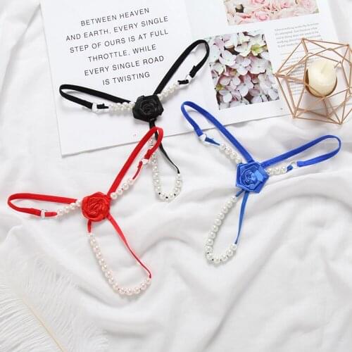 5pcs/lot women Sexy Panties beading thongs female Underwear sex girl G-strings pearls low bragas fashion women intimates 2143P5