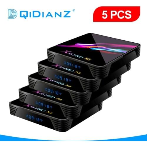 New X88PROX3 5pcs Android 9.0 Smart TV Box 4GB 128GB S905X3 Quad-Core 4K 1080P 2.4G&5G WiFi Google Voice Assistant Set Top Box