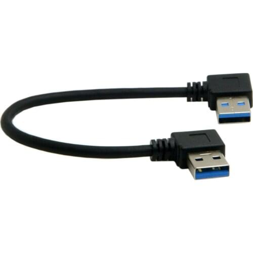 CY USB 3.0 Type A Male 90 Degree Left Angled to USB 3.0 A Type Right Angled Extension Cable