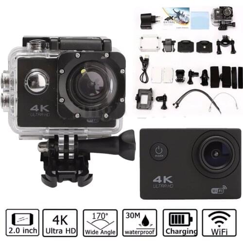 Waterproof 2.0'' LCD H9 4K Ultra HD Video Camera FHD 1080P 170 Degree WiFi Sports DV Action Camcorder Sport Outdoor Travelers