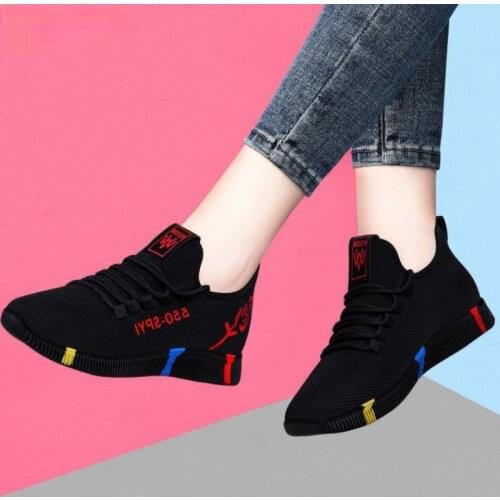 Fashion Sneakers Women Shoes 2021 Vulcanized Shoes Mesh Breathable Fly Weave Shoes Outdoor Female Running Shoes Dancing Shoes