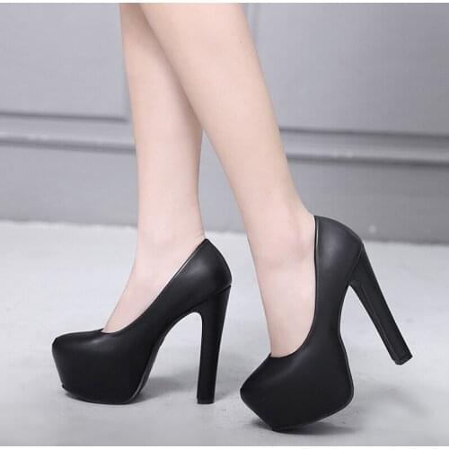Sexy platform High Heels Super High Heel Womens Shoes Waterproof Platform Single Shoes Hate High party shoes Zapatillas Mujer