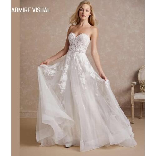 New Arrive Wedding Dress A-Line Lace Sweetheart Strapless Floor-Length Plus Sizes Bride Gown 2021 Vestidos De Novia