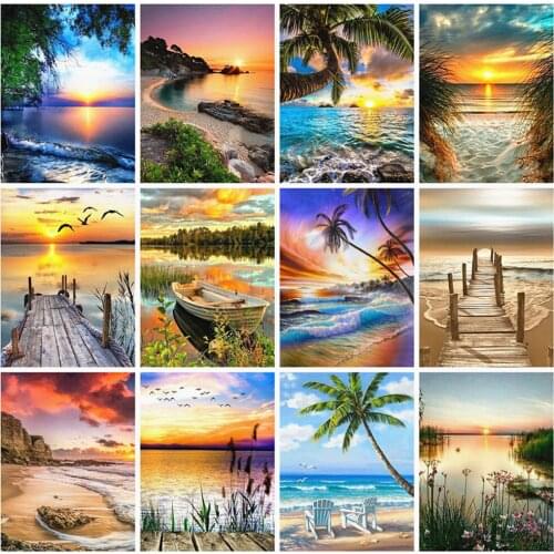 ZOOYA Full Square Diamond Painting Waterfall 5D DIY Diamond Embroidery Landscape Diamond Mosaic Art Kits Home Decoration