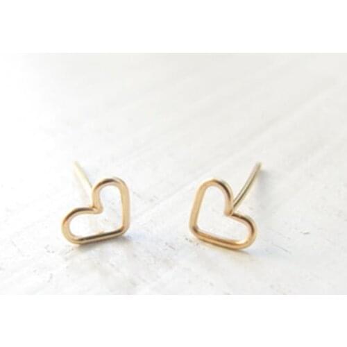 1pc Tiny Hollow Love Heart Studs Earrings, Simple Love Heart Jewelry, Fashion Ear Studs