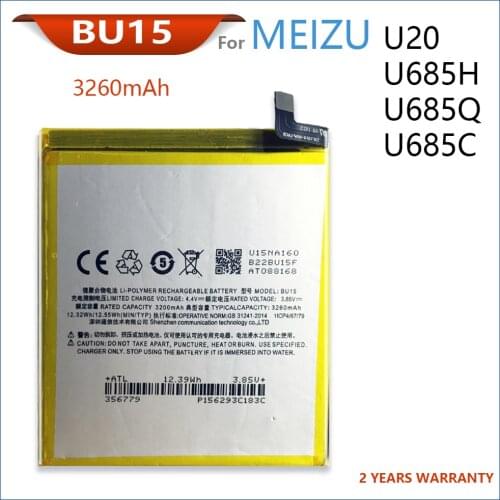 100% Genuine BU15 New Battery For MEIZU U20 U685H/U685Q/U685C 3260mAh Mobile Phone High Quality Batteries