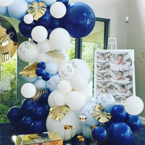 132Pcs Balloon Garland White Macaron Blue Latex Helium Balls Baby Shower Kids Happy Birthday Party Decorations Supplies Baloon