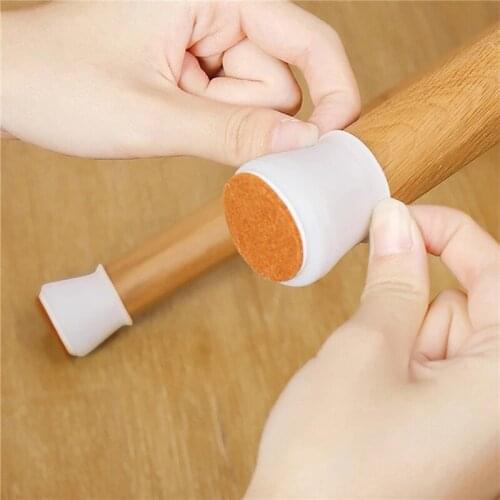 16/24pcsTable Chair Leg Cap Pad Silicon Felt Furniture Leg Table Feet Protection Cover Non-Slip Floor Protector Home Decor