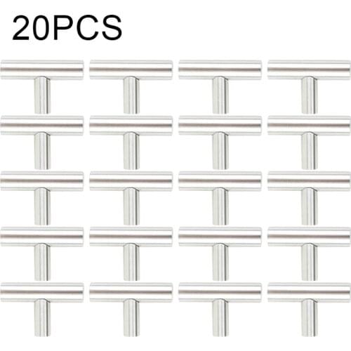 20pcs/set 10/12mm Kitchen Door Cabinet T Bar Handle Pull Knob Cabinet Knobs Furniture Handle Cupboard Drawer Stainless Steel