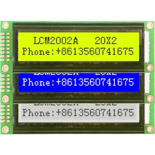 20*2 LCD Module Display compatible HD44780 5v TC2002A LMB202D WH2002A AC202A