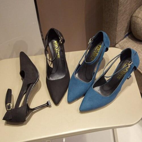 2020 Fashion New Womens High-heeled Pointed Womens Shoes Wild Pumps Womens Sweet Bow Thin Heels Basic Office Shoes W37-28