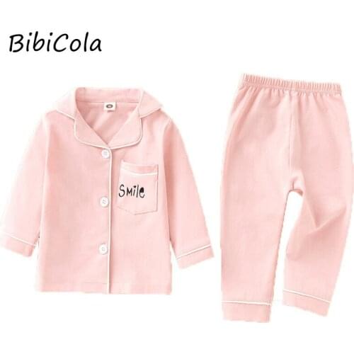 2021 new childrens pajamas spring and autumn long-sleeved cardigan for boys and girls childrens baby comfortable home clothes