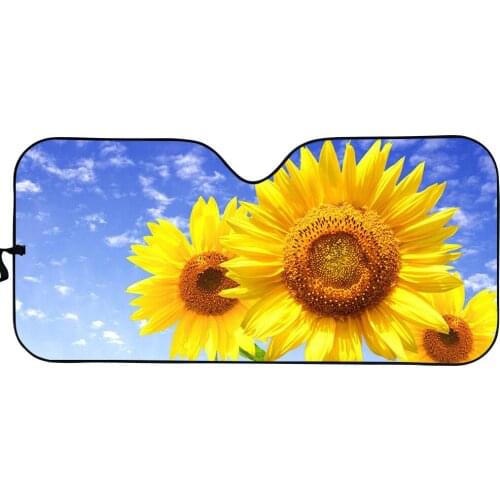 2021 Yellow Sunflowers Print Car Sun Shade Windshield Accessories Heat Reflector Car Sun Shade for Windshield Foldable Sunshade