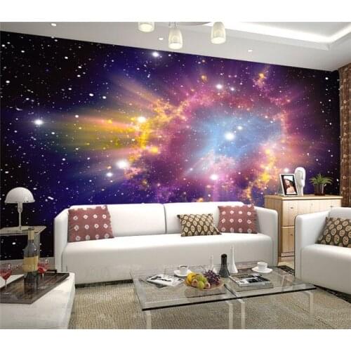 Blue sky and white clouds 3D custom mural ceiling ceiling wallpaper restaurant living room background wallpaper universe starry