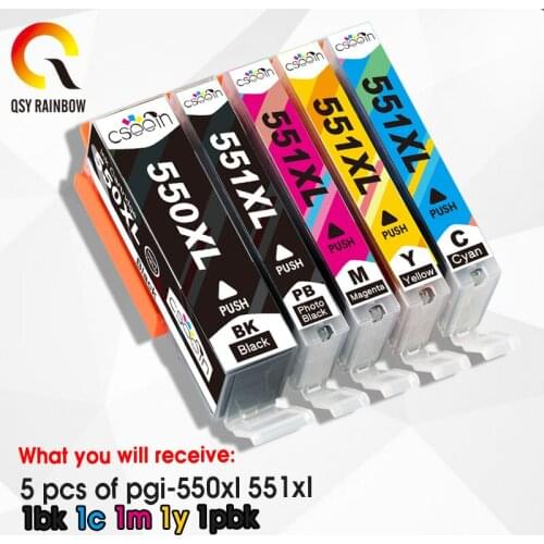 5PK PGI 550 551 compatible ink cartridge for canon PIXMA IP7250 MG5450 MX925 MG5550 MG6450 MG5650 MG6650 MX725 MX925 printer