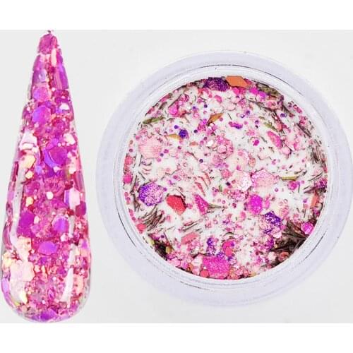 8g/Bottle Chameleon Glitter Flakes Powder Nail Art Polish Pigment Dipping Extention Carving Sequins Dust Acrylic Powder Tc#037
