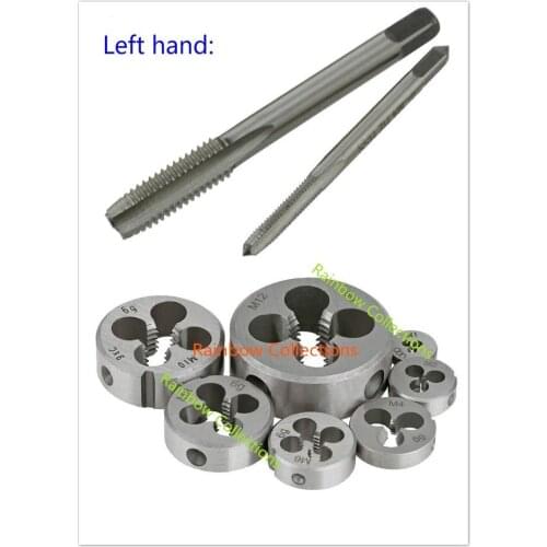 8pcs/lot M14*2.0/M16*2.0/M18*2.5/M20*2.5 Left Hand tap thread wire tapping/threading/Taps/Die set