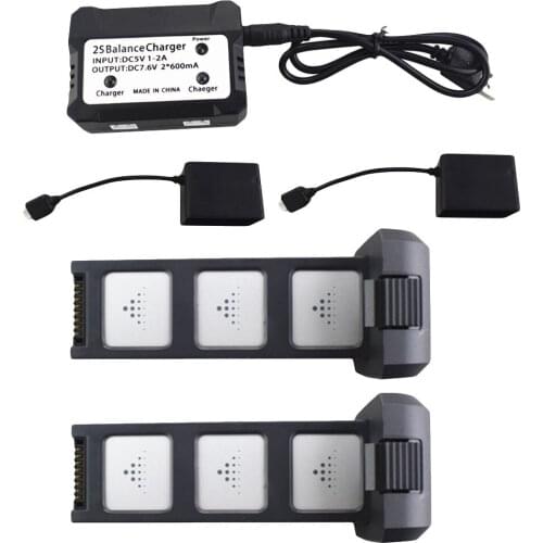 HIINST 2Pcs Battery +2in1 Charger Box with USB Cable for MJX B4W D88 EX3 HS550 RC Drone RC drone toy high quality upgrade parts