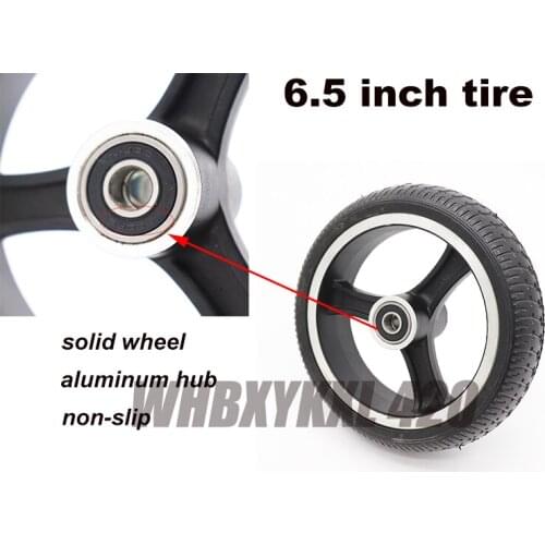 6.5 inch solid tire rubber wheel aluminum hub no inflaction parts of electric mobility motor scooter accessoires non-slip