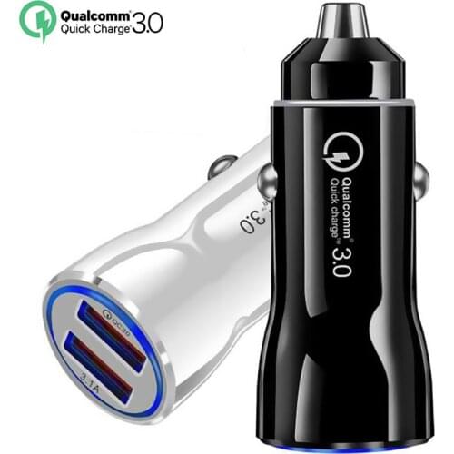 3.1A Car Charger Quick Charge 3.0 Dual USB Fast Charging QC 3.0 For iPhone X 11 pro Samsung Xiaomi Mobile Phone In Car Universal
