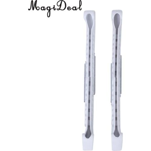 MagiDeal 1Pair White ABS Speed Ice Hockey Skate Blade Guards Covers Adjustable Field Hockey Placement Protect Shoes Scraching